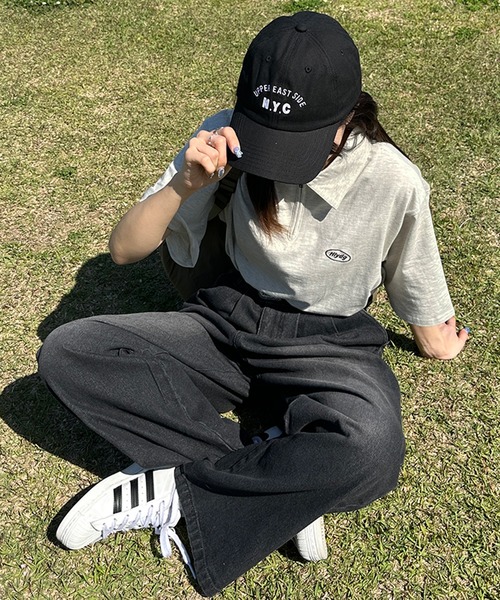 kutir(クティール)の「刺繍ロゴハーフジップポロTシャツ(Tシャツ/カットソー・レディース・オートミール/イエロー/アイボリー/チャコールグレー・FREE)」の13枚目の写真