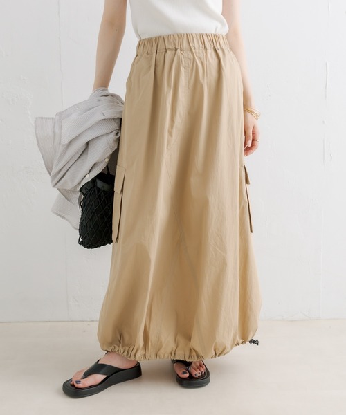 PUAL CE CIN（ピュアルセシン）の「【Du noir】カーゴバルーンスカート（スカート・レディース・ベージュ/カーキ・FREE）」の3枚目の写真