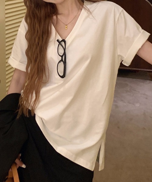 Mela(メラ)の「SIMPLE LOOSE T-SHIRT(Tシャツ/カットソー・レディース・グレー/ブラック/ホワイト・FREE)」の20枚目の写真
