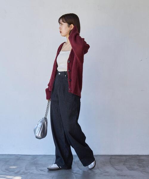 coen（コーエン）の「タックワイドデニムパンツ（デニムパンツ・レディース・ブラック/コバルトブルー・S/M/L）」の7枚目の写真