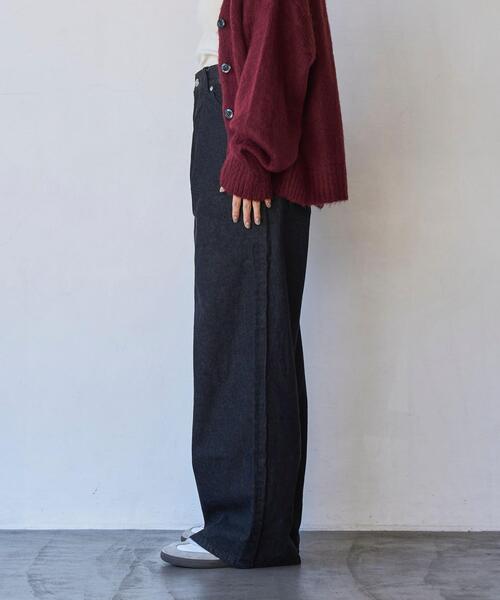 coen（コーエン）の「タックワイドデニムパンツ（デニムパンツ・レディース・ブラック/コバルトブルー・S/M/L）」の9枚目の写真