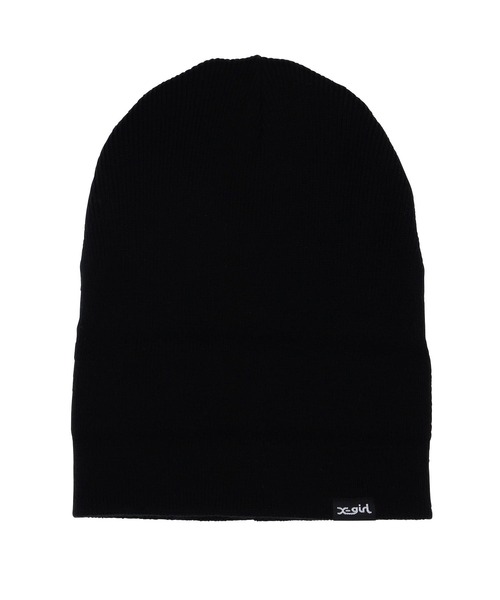 X-girl(エックスガール)の「BOX LOGO 3WAY KNIT CAP(ニットキャップ/ビーニー・レディース・ブラック/マルチ・ONE SIZE)」の4枚目の写真