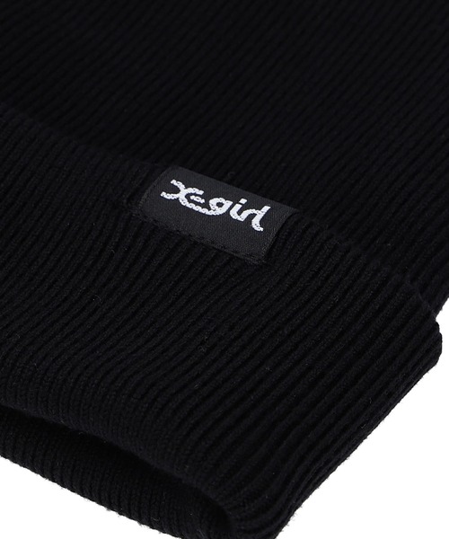 X-girl(エックスガール)の「BOX LOGO 3WAY KNIT CAP(ニットキャップ/ビーニー・レディース・ブラック/マルチ・ONE SIZE)」の5枚目の写真