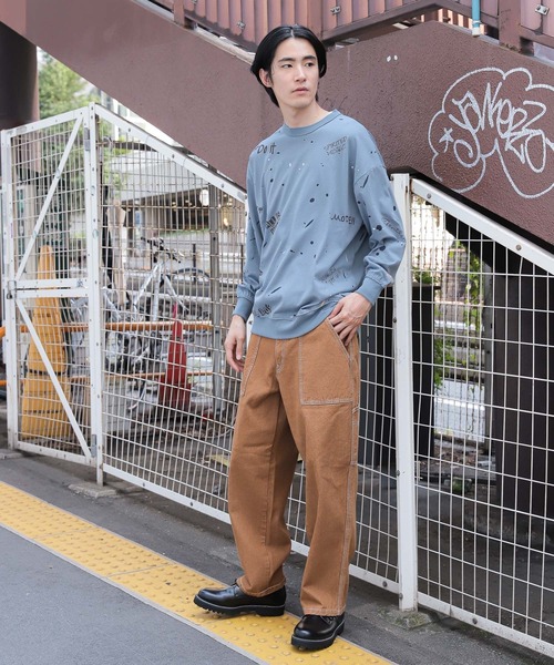 ニコアンドBWMロゴ入り オーバーサイズ niko and（ニコアンド）の「アソートロゴヘンリーネックプル