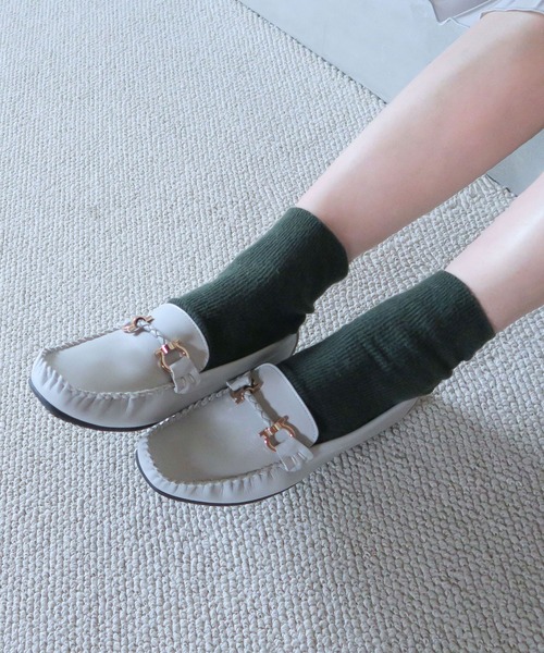 enchanted（エンチャンテッド）の「【柔らか・履きやすい】MELLOW ソフトビットモカシンフラットシューズ（ローファー・レディース・ライトグレー/ブラック/シルバー/グレイッシュベージュ/ブラック系/ブルー系/アイボリー/ダークグレー/シルバーグレー/グリーン/オレンジ/サックスブルー/ライトブルー/Red/ホワイト系/ネイビー/グレー/ライトピンク/ベージュ系/ピンクゴールド/ホワイト系1・23/24/22.5/24.5/23.5/25/22）」の6枚目の写真