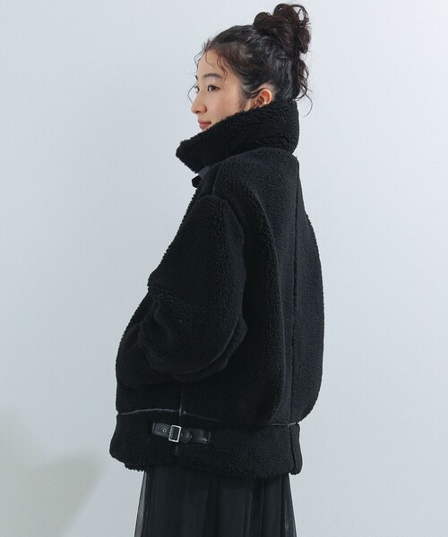 Ray BEAMS（レイビームス）の「Ray BEAMS / ボア ボマー ブルゾン（ブルゾン・レディース・オフホワイト/ブラック・1/0）」の18枚目の写真