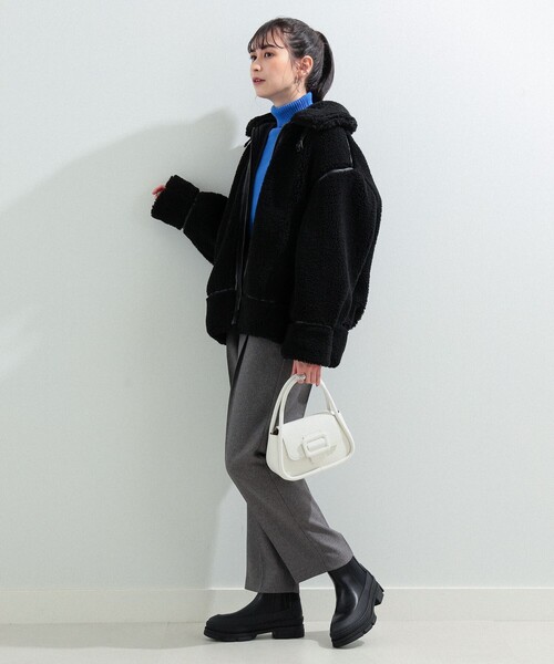 Ray BEAMS（レイビームス）の「Ray BEAMS / ボア ボマー ブルゾン（ブルゾン・レディース・オフホワイト/ブラック・1/0）」の22枚目の写真