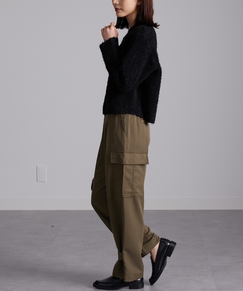 RANAN(ラナン)の「2WAYタックデザインカーゴパンツ(カーゴパンツ・レディース・カーキブラウン/アイボリー・L/LL/M)」の12枚目の写真