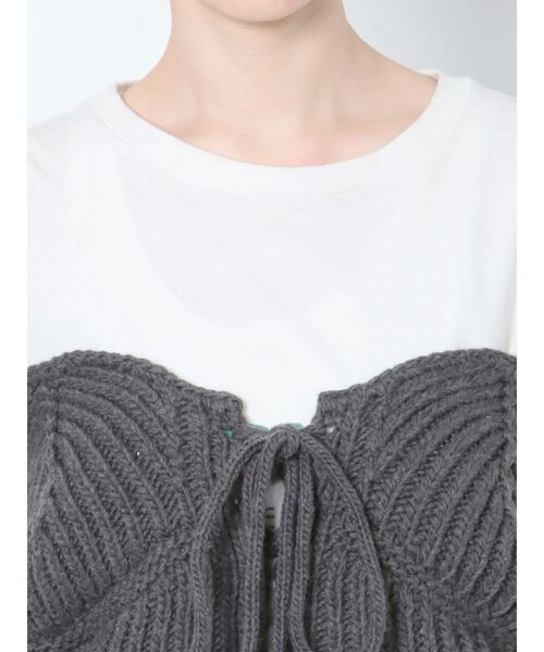 Ungrid（アングリッド）の「パッチワークニットビスチェ（ニット/セーター・レディース・チャコールグレー/ピンク/アイボリー・FREE）」の10枚目の写真