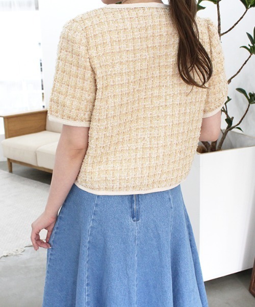 MODE ROBE(モードローブ)の「配色ツイードジャケット(テーラードジャケット・レディース・ピンク/イエロー/ブルー・FREE)」の6枚目の写真