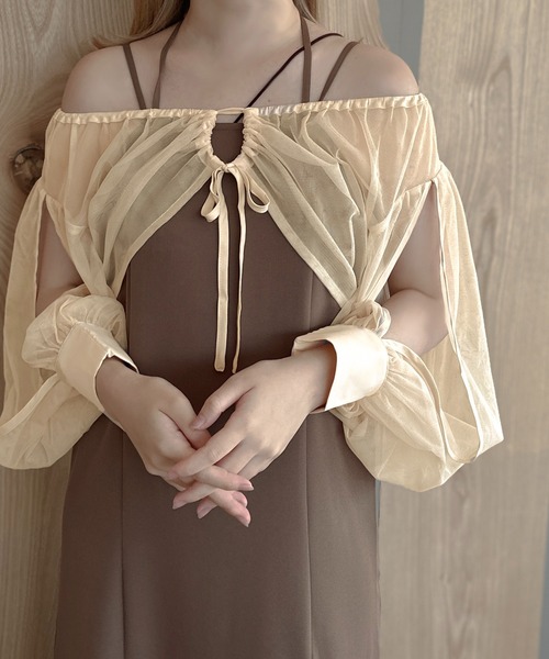 apres jour clair（アプレジュールクレア）の「【apres jour clair】チュールショートブラウス【ZOZOTOWN限定アイテム】（シャツ/ブラウス・レディース・アイボリー/ブラック/ブルー・X-LARGE/フリー）」の16枚目の写真