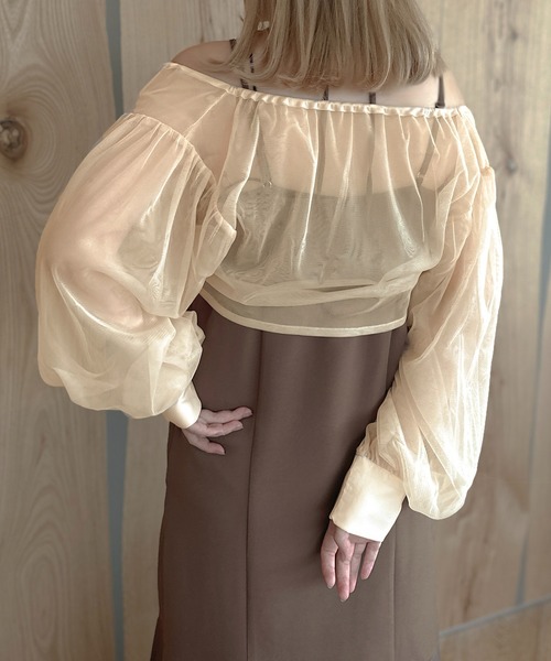 apres jour clair（アプレジュールクレア）の「【apres jour clair】チュールショートブラウス【ZOZOTOWN限定アイテム】（シャツ/ブラウス・レディース・アイボリー/ブラック/ブルー・X-LARGE/フリー）」の17枚目の写真