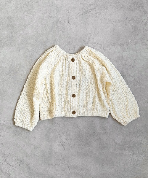 CALMIA（カルミア）の「シャーリング2WAYブラウス（90～150cm）（シャツ/ブラウス・キッズ・イエロー/ブラック/オフホワイト・110/150/140/90/100/120/130）」の2枚目の写真