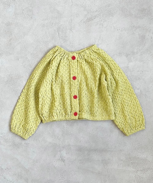 CALMIA（カルミア）の「シャーリング2WAYブラウス（90～150cm）（シャツ/ブラウス・キッズ・イエロー/ブラック/オフホワイト・110/150/140/90/100/120/130）」の3枚目の写真