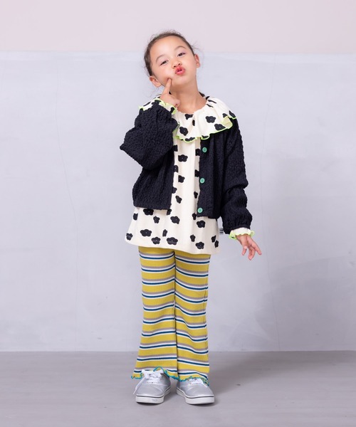 CALMIA（カルミア）の「シャーリング2WAYブラウス（90～150cm）（シャツ/ブラウス・キッズ・イエロー/ブラック/オフホワイト・110/150/140/90/100/120/130）」の4枚目の写真