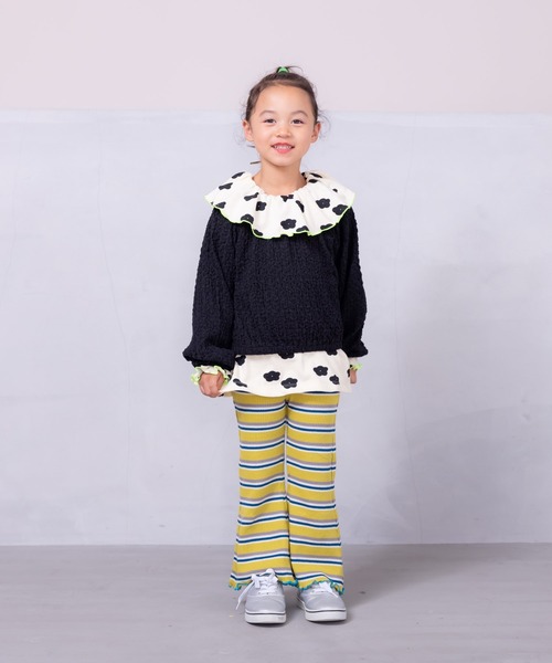 CALMIA（カルミア）の「シャーリング2WAYブラウス（90～150cm）（シャツ/ブラウス・キッズ・イエロー/ブラック/オフホワイト・110/150/140/90/100/120/130）」の6枚目の写真