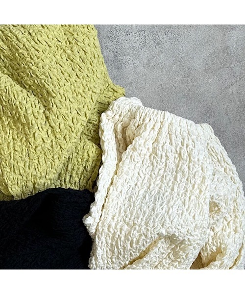 CALMIA（カルミア）の「シャーリング2WAYブラウス（90～150cm）（シャツ/ブラウス・キッズ・イエロー/ブラック/オフホワイト・110/150/140/90/100/120/130）」の15枚目の写真