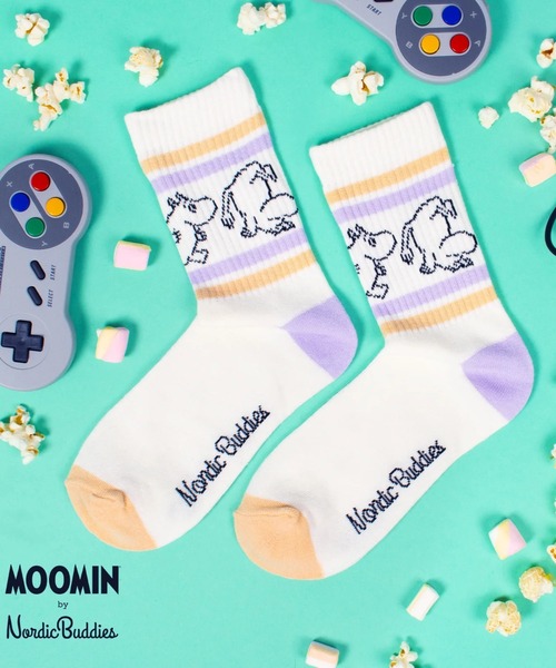MOOMIN（ムーミン）の「MOOMIN / ムーミン レトロ ソックス 靴下 SOCKS RETRO MW NBJ（ソックス/靴下・レディース・オフホワイト/ホワイト系その他2/ピンク/ネイビー/ブルー/ホワイト/グレー・M/L）」の3枚目の写真