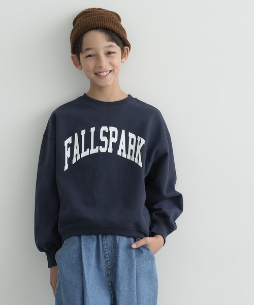 coca(coca)(コカ)の「キッズ 親子お揃いヘビーウェイト裏毛カレッジスウェット(スウェット・キッズ・ネイビー/ライトグレー/アイボリー/チャコール・120/110/140/130)」の2枚目の写真