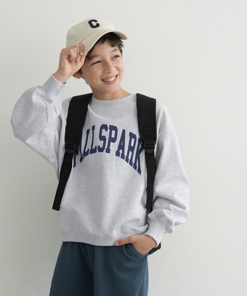 coca(coca)(コカ)の「キッズ 親子お揃いヘビーウェイト裏毛カレッジスウェット(スウェット・キッズ・ネイビー/ライトグレー/アイボリー/チャコール・120/110/140/130)」の3枚目の写真