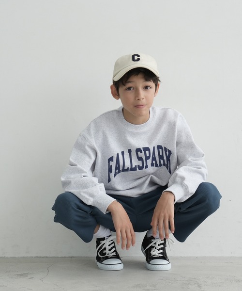 coca(coca)(コカ)の「キッズ 親子お揃いヘビーウェイト裏毛カレッジスウェット(スウェット・キッズ・ネイビー/ライトグレー/アイボリー/チャコール・120/110/140/130)」の6枚目の写真