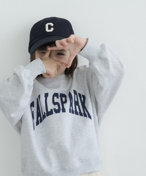 coca(coca)(コカ)の「キッズ 親子お揃いヘビーウェイト裏毛カレッジスウェット(スウェット・キッズ・ネイビー/ライトグレー/アイボリー/チャコール・120/110/140/130)」の8枚目の写真