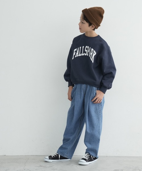 coca(coca)(コカ)の「キッズ 親子お揃いヘビーウェイト裏毛カレッジスウェット(スウェット・キッズ・ネイビー/ライトグレー/アイボリー/チャコール・120/110/140/130)」の14枚目の写真