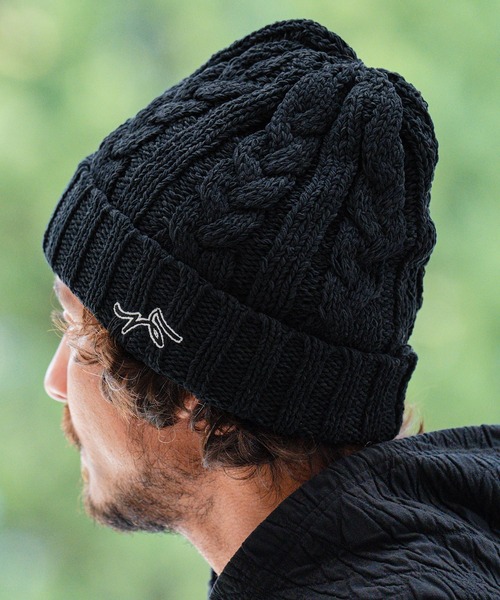 CALL&RESPONSE（コールアンドレスポンス）の「mko11332-サイセンタク ケーブル編みニットキャップ（ニットキャップ/ビーニー・メンズ・ブラック/ベージュ/グレー・FREE）」の5枚目の写真