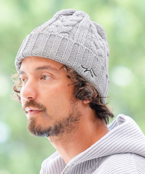 CALL&RESPONSE（コールアンドレスポンス）の「mko11332-サイセンタク ケーブル編みニットキャップ（ニットキャップ/ビーニー・メンズ・ブラック/ベージュ/グレー・FREE）」の6枚目の写真