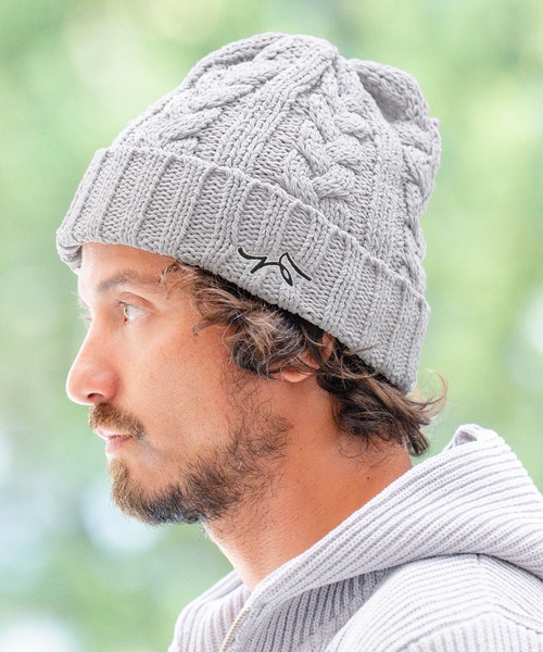 CALL&RESPONSE（コールアンドレスポンス）の「mko11332-サイセンタク ケーブル編みニットキャップ（ニットキャップ/ビーニー・メンズ・ブラック/ベージュ/グレー・FREE）」の7枚目の写真