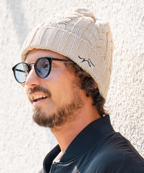 CALL&RESPONSE（コールアンドレスポンス）の「mko11332-サイセンタク ケーブル編みニットキャップ（ニットキャップ/ビーニー・メンズ・ブラック/ベージュ/グレー・FREE）」の8枚目の写真