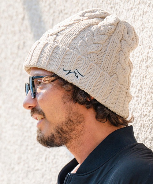 CALL&RESPONSE（コールアンドレスポンス）の「mko11332-サイセンタク ケーブル編みニットキャップ（ニットキャップ/ビーニー・メンズ・ブラック/ベージュ/グレー・FREE）」の9枚目の写真