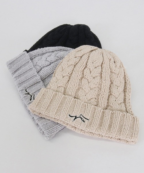 CALL&RESPONSE（コールアンドレスポンス）の「mko11332-サイセンタク ケーブル編みニットキャップ（ニットキャップ/ビーニー・メンズ・ブラック/ベージュ/グレー・FREE）」の16枚目の写真