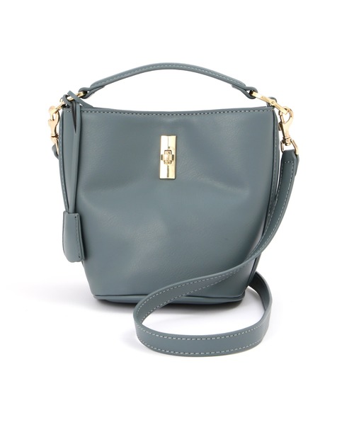 NATURAL BEAUTY BASIC（ナチュラルビューティーベーシック）の「◇【美人百花掲載】ターンロックバケットバッグ（ショルダーバッグ・レディース・ブルー/ダークブラウン/オフホワイト・ﾌﾘ-）」の17枚目の写真