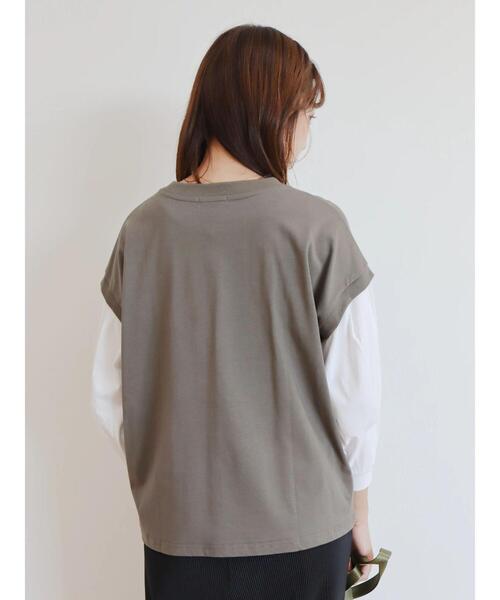 CRAFT STANDARD BOUTIQUE(クラフトスタンダードブティック)の「9分袖ショルダータックプルオーバー(Tシャツ/カットソー・レディース・グレイッシュベージュ/カーキ/ブラック・FREE)」の19枚目の写真