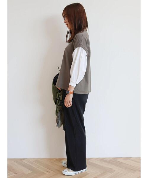 CRAFT STANDARD BOUTIQUE(クラフトスタンダードブティック)の「9分袖ショルダータックプルオーバー(Tシャツ/カットソー・レディース・グレイッシュベージュ/カーキ/ブラック・FREE)」の17枚目の写真