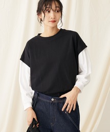9分袖ショルダータックプルオーバー