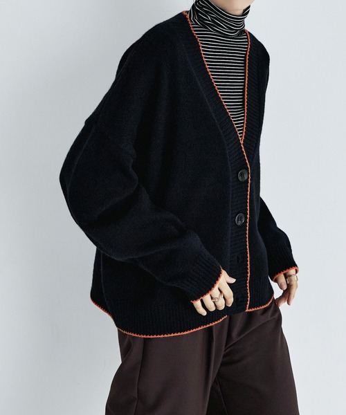 etoll.（エトル）の「パイピングオーバーカーディガン（カーディガン/ボレロ・レディース・ベージュ/ブラック/ブラウン/ブルー・M）」の6枚目の写真
