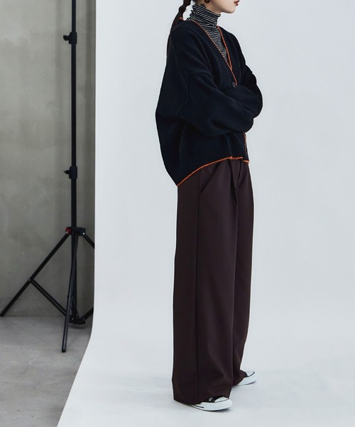 etoll.（エトル）の「パイピングオーバーカーディガン（カーディガン/ボレロ・レディース・ベージュ/ブラック/ブラウン/ブルー・M）」の9枚目の写真