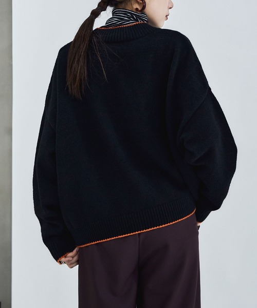 etoll.（エトル）の「パイピングオーバーカーディガン（カーディガン/ボレロ・レディース・ベージュ/ブラック/ブラウン/ブルー・M）」の10枚目の写真