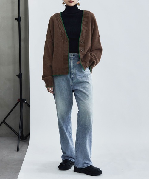 etoll.（エトル）の「パイピングオーバーカーディガン（カーディガン/ボレロ・レディース・ベージュ/ブラック/ブラウン/ブルー・M）」の15枚目の写真