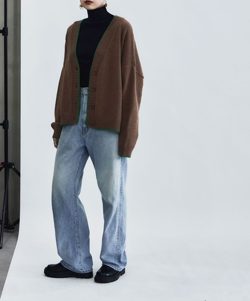 etoll.（エトル）の「パイピングオーバーカーディガン（カーディガン/ボレロ・レディース・ベージュ/ブラック/ブラウン/ブルー・M）」の16枚目の写真