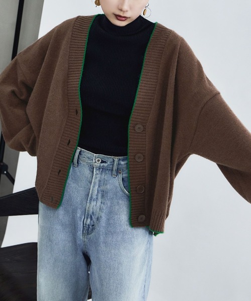 etoll.（エトル）の「パイピングオーバーカーディガン（カーディガン/ボレロ・レディース・ベージュ/ブラック/ブラウン/ブルー・M）」の17枚目の写真