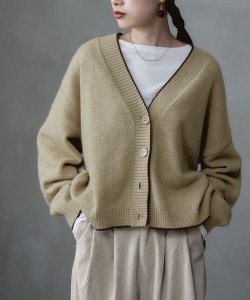 etoll.（エトル）の「パイピングオーバーカーディガン（カーディガン/ボレロ・レディース・ベージュ/ブラック/ブラウン/ブルー・M）」の19枚目の写真