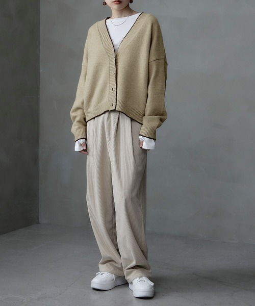 etoll.（エトル）の「パイピングオーバーカーディガン（カーディガン/ボレロ・レディース・ベージュ/ブラック/ブラウン/ブルー・M）」の21枚目の写真