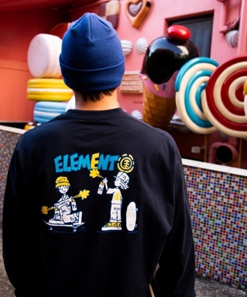 ELEMENT（エレメント）の「ELEMENT メンズ 【VAN】 VAN SPRAY LS ロンＴ 【2023年秋冬モデル】/エレメント長袖ロンT（Tシャツ/カットソー・メンズ・ホワイト/ネイビー・MEDIUM/X-LARGE/LARGE）」の2枚目の写真