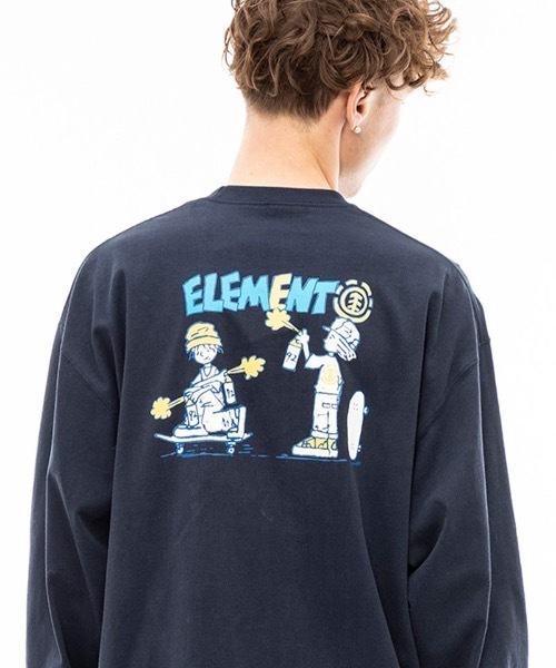 ELEMENT（エレメント）の「ELEMENT メンズ 【VAN】 VAN SPRAY LS ロンＴ 【2023年秋冬モデル】/エレメント長袖ロンT（Tシャツ/カットソー・メンズ・ホワイト/ネイビー・MEDIUM/X-LARGE/LARGE）」の8枚目の写真