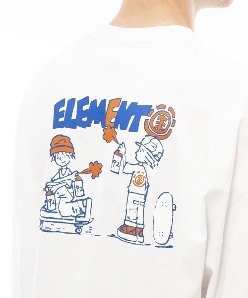ELEMENT（エレメント）の「ELEMENT メンズ 【VAN】 VAN SPRAY LS ロンＴ 【2023年秋冬モデル】/エレメント長袖ロンT（Tシャツ/カットソー・メンズ・ホワイト/ネイビー・MEDIUM/X-LARGE/LARGE）」の5枚目の写真