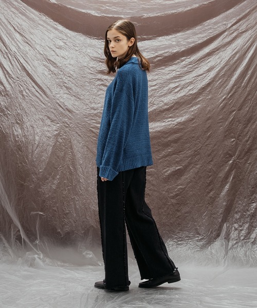 SKIPPER BOUCLE POLO KNIT / スキッパーブークレポロニット