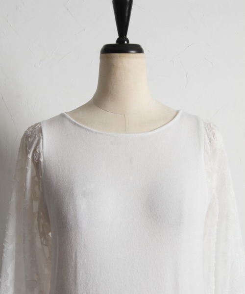 tocco closet（トッコ　クローゼット）の「前後２ＷＡＹシアージャガード切替マシュマロタッチニットプルオーバー（ニット/セーター・レディース・ブラック/パープル/オフホワイト/ブルー・M）」の12枚目の写真